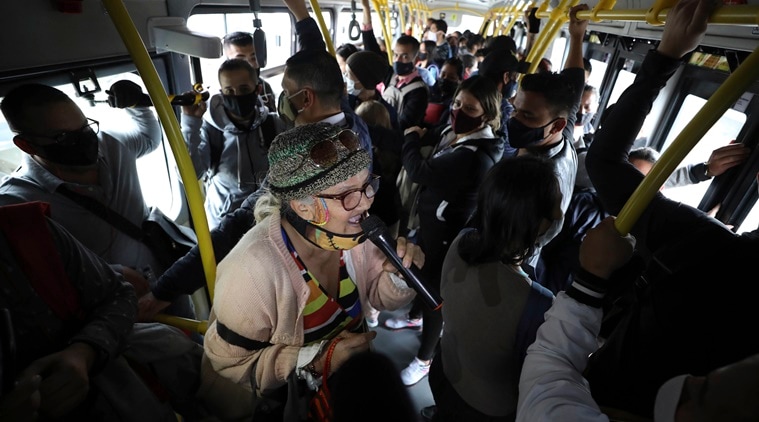 69-year-old, rapper, Colombian rapper, Colombian woman rapper public transport, Toothless Cindy rapper, Venezuelan grandmother rapper, trending news, Indian Express news