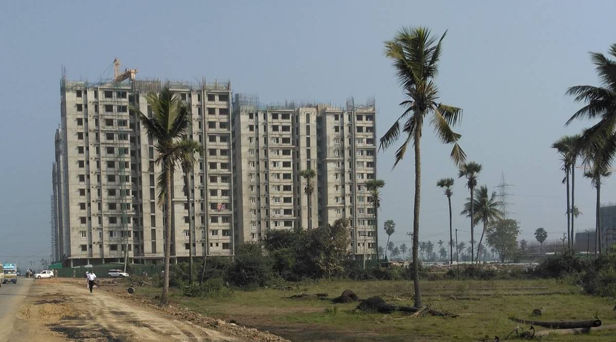 A 2019 pic of an unfinished government building in Amaravati.