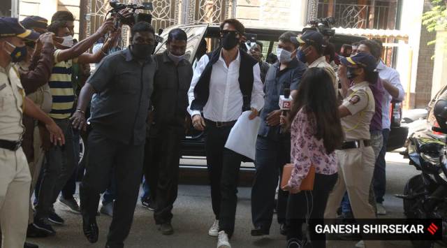 Actor Arjun Rampal arrives at the Narcotics Control Bureau office in Mumbai on Friday. (Express photo by Ganesh Sirsekhar)