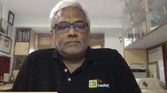 Hari Menon, CEO of BigBasket, speaking at the 9th edition of Isha Insight. (Source: Isha Foundation)