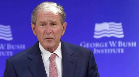 George bush, George bush joe biden, George bush kamala harris, George bush US elections, donald trump, indian express