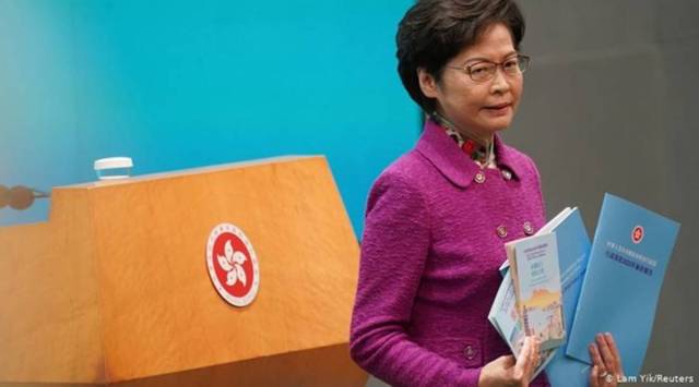 Carrie Lam said one of her government's urgent priority is to restore Hong Kong's constitutional order and political system from chaos. (Lam Yik/Reuters)