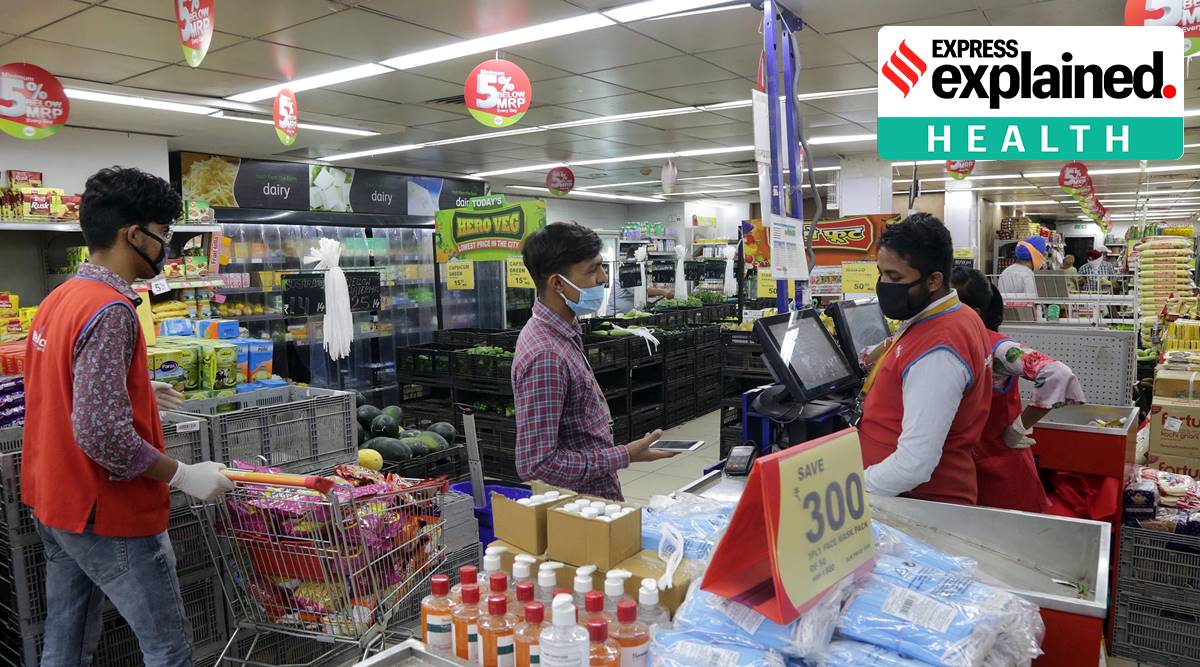 At a grocery store in Mohali (Express photo by Jasbir Malhi)
