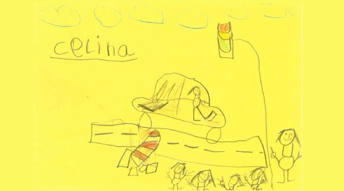 preschooler sketch road accident, german police wanted pictures drawn by children, kids witness accident draw it to help police, viral news, odd news, indian express