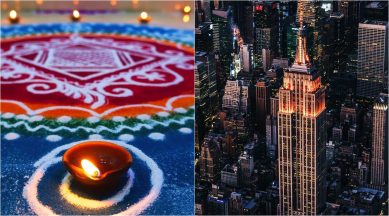 diwali, diwali 2020, happy diwali, empire state building, empire state building diwali, diwali empire state orange light, viral news, indian express