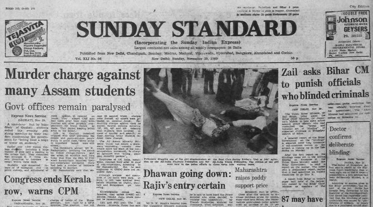 Forty Years Ago, November 30, 1980 Assam Protest The Indian Express