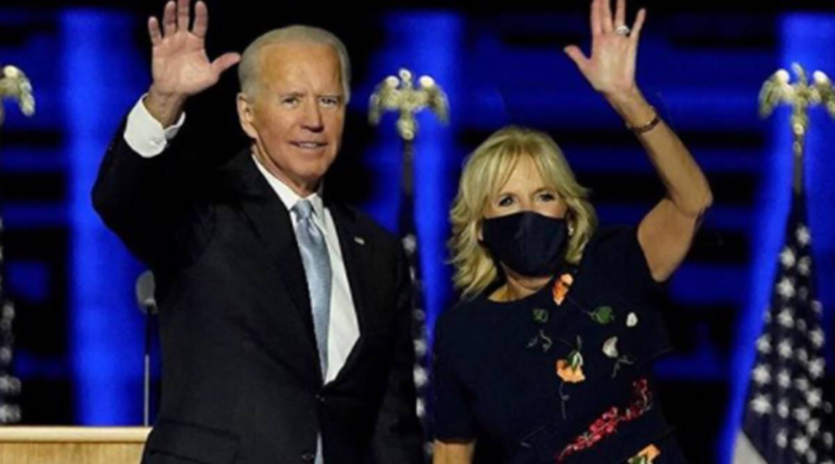 jill biden's blue dress Dr. Jill Biden Recycles Her State Visit Look on GMA