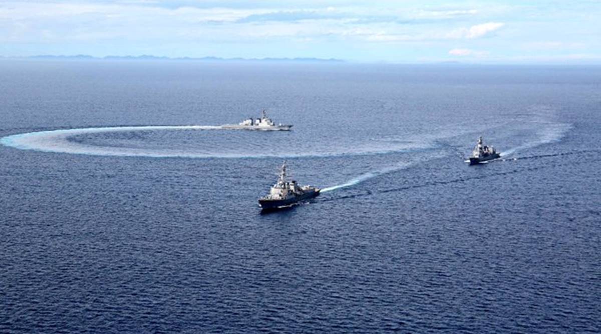 Malabar exercise 2020, Malabar exercise participants, what is Malabar exercise, Malabar exercise significance, Indian navy news, Malabar exercise china, Malabar exercise australia, Quad, indian express