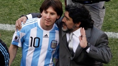 Lionel Messi, Diego Maradona, Argentina vs Poland, ARG vs POL, Messi's missed kick