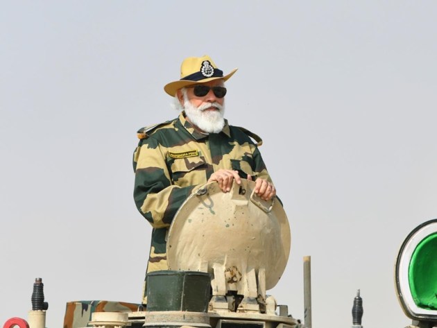 Diwali: PM Modi takes a tank ride, distributes sweets ...