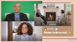 barack obama, oprah barack obama interview, oprah obama interview behind the scene, apple tv oprah obama interview green screen, A Promised Land, obama memoir A Promised Land, viral news, indian express,