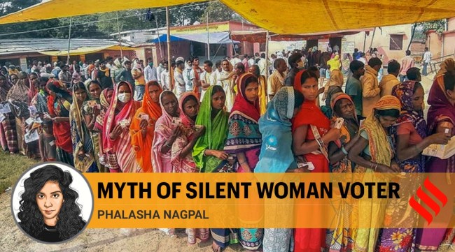 Voters stand in a queue to cast their votes for the second phase of Assembly elections, in Bhagalpur, Tuesday, Nov 3, 2020. (PTI Photo) 