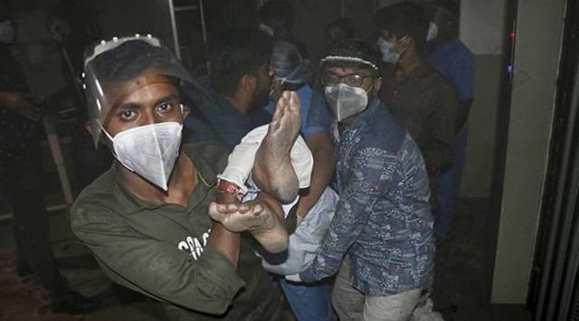 coronavirus patients die in Rajkot fire, Rajkot hospital fire, Gujarat fire, Rajkot death, Rajkot news, Gujarat news, Indian express news