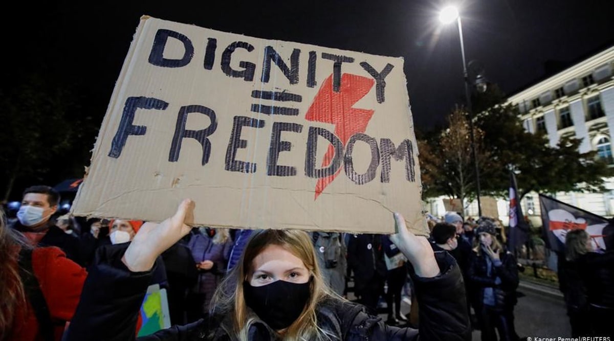 Poland protests, Poland abortion laws, Poland abortion law protests, Poland protests abortion law, abortion law Poland, abortion law protests Poland, World news, Indian Express