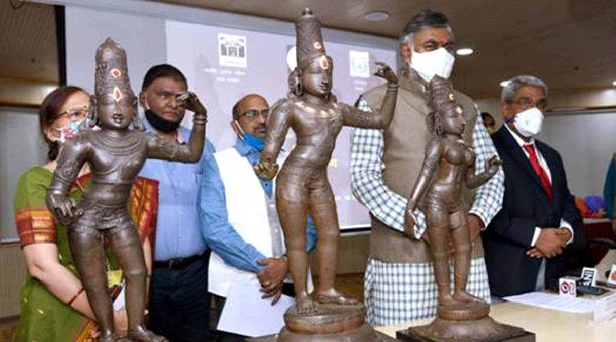 These artefacts, stolen from a temple in the state more than 40 years ago, were handed over to the Indian High Commission on September 15.
