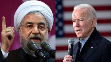 Us elections, Joe Biden, Iran nuclear deal, Iran us nuclear deal, Hassan Rouhani call on Joe Biden, Iran Hassan Rouhani nuclear deal, Iran us relations, indian express