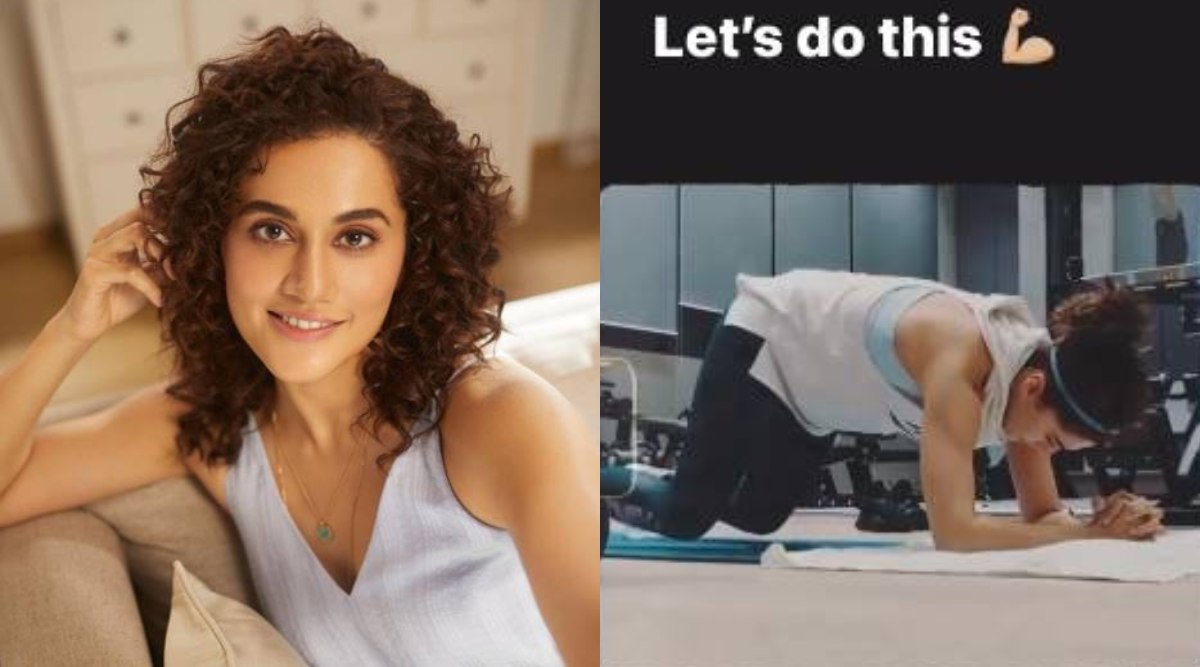 taapsee pannu, forearm plank