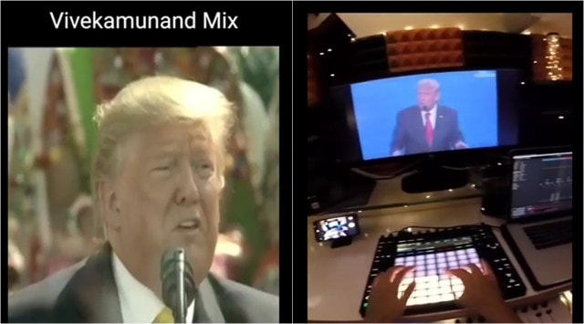 donald trump, trump swami vivekananda, trump vivekamundan speech spoof, trump funny music videos, us elections 2020, us election results, indian express