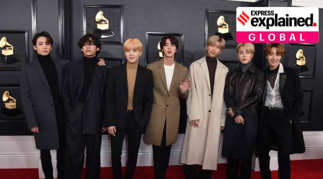 FILE - BTS arrives at the 62nd annual Grammy Awards in Los Angeles on Jan. 26, 2020. (AP)