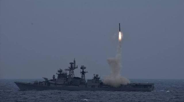 Naval version of Brahmos test fired from Navy's INS Ranvijay in Bay of Bengal