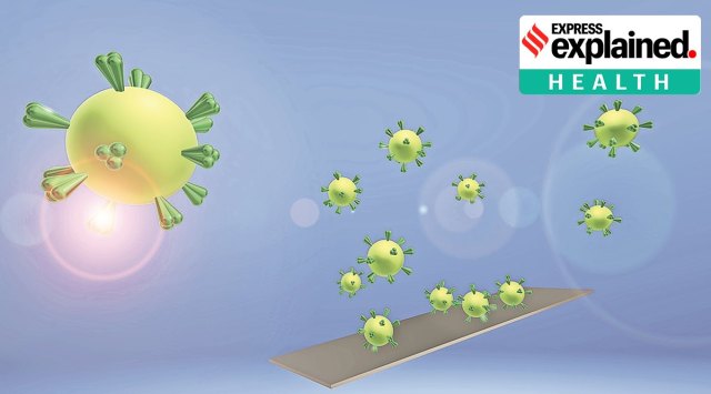 Impression of the adhesion behaviour of the coronavirus on surfaces. (Adrian Keller/Paderborn University)