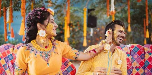 8 pictures from Dhanashree Verma and Yuzvendra Chahal’s dreamy haldi ...