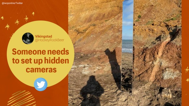 Monolith, Isle of Wight, Fourth Monolith, Isle of Wight monolith, reflective monolith Isle of Wight, three-sided pillar, Mystery monolith, Silver pillar Isle of Wight, England Monolith, Monolith in England, Trending news, Indian Express news.