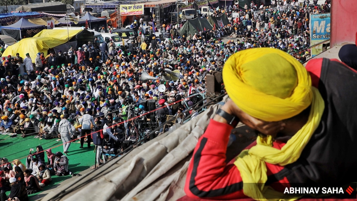 Farmer's protest against the new farm laws at Singhu Border, New Delhi.