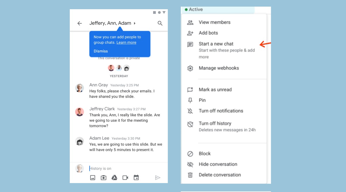 google chat features