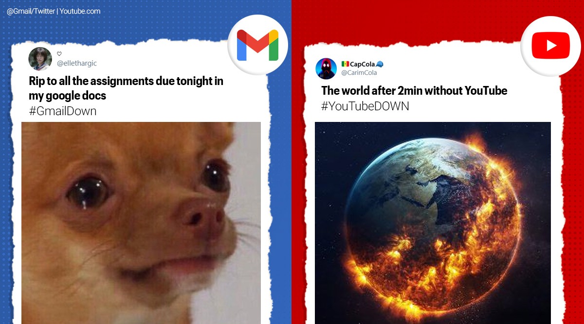 Google down, YouTube down, Google services down, Google docs down, YouTubeDown, GmailDown, Google services outage, Twitter reactions, Google down memes, YouTube down memes, Google outage memes, Trending news, Indian Express news