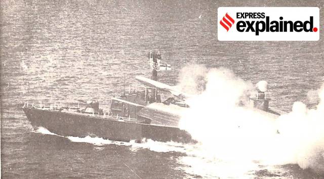 One of the missile boats which participated in the historic Op Trident, during a missile firing.