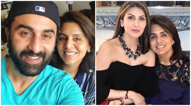 neetu kapoor with ranbir kapoor and riddhima kapoor