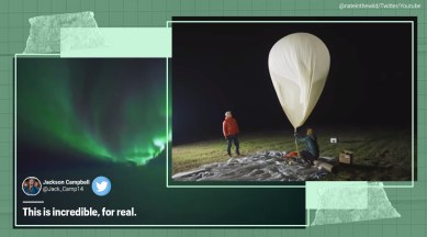 Northern lights, Northern lights from space, Aurora Borealis, Aurora Borealis from space, Aurora from space, Weather camera in space, Aurora, Alaska, Northern lights in Alaska, Trending news, Indian Express news,