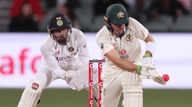 Tim Paine on way to his 73 on Day 2 (AP)