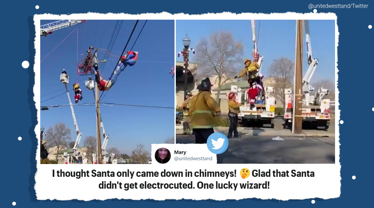 Paragliding Santa Claus had to be rescued after getting entangled in power lines - Vimarsana News