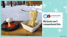 Siberia, Siberia temperature, Siberia winters, Frozen noodles and egg, Siberia temperature today, Winter season, Frozen noodles and egg, Twitter, Trending news, Indian Express news.