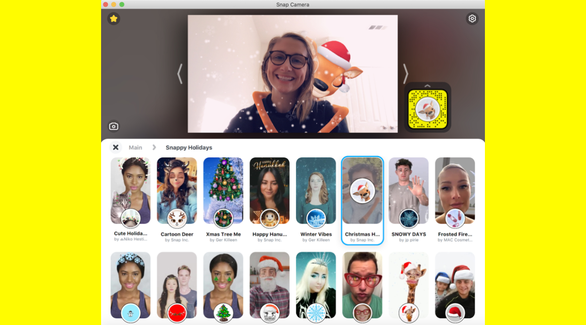 Snap Camera, Snapchat camera AR filter, Snapchat new filter, Snap camera new filters, New Snap filters, Snapchat, Christmas 2020, Christmas filters, Zoom, Google Meet, Hangouts, Skype