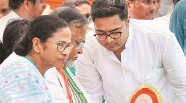 Mamata with Partha Chatterjee and Abhishek Banerjee (PTI Photo)