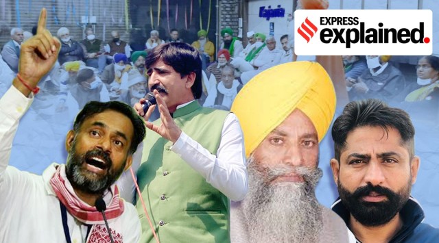 From left: Yogendra Yadav, Vikal Pachar, Gurnam Singh Chaduni and Mandeep Nathwan