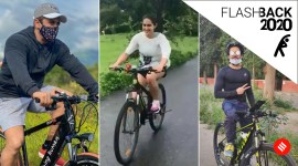 cycling benefits, cycling celebs, celebrities who cycled in 2020, yearender 2020, cycling yearender 2020, indianexpress.com, indianexpress, sachin tendulkar news, salman khan news, karishma tanna news, ayushmann khurana cycling, daisy shah, sara ali khan news,