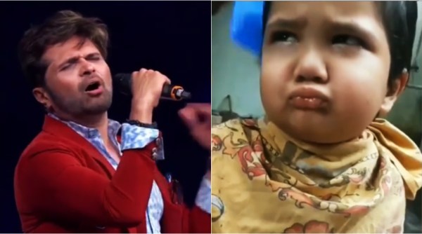 child upset with haircut, angry kid haircut video, kid upset with haircut spoof video, kid upset with haircut lip sync video, kid angry over haircut video, funny spoof videos, funny himesh spoof videos, Anushrut hair cut video, viral video, cute baby haircut videos, indian express