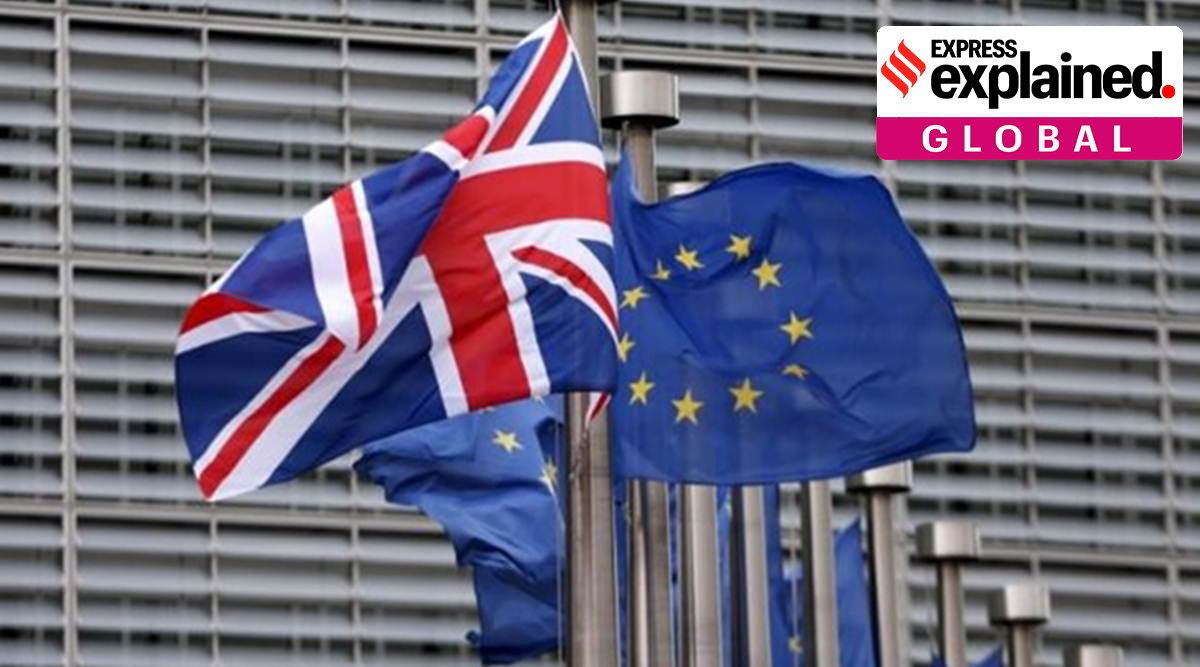 A picture of the UK and EU flags. (File Photo)