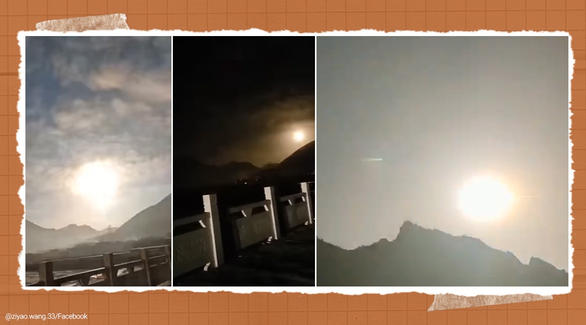 china, china fireball, Qinghai fireball, Qinghai meteor crash, Qinghai meteorite crash, viral videos, meteorite fall viral videos, indian express