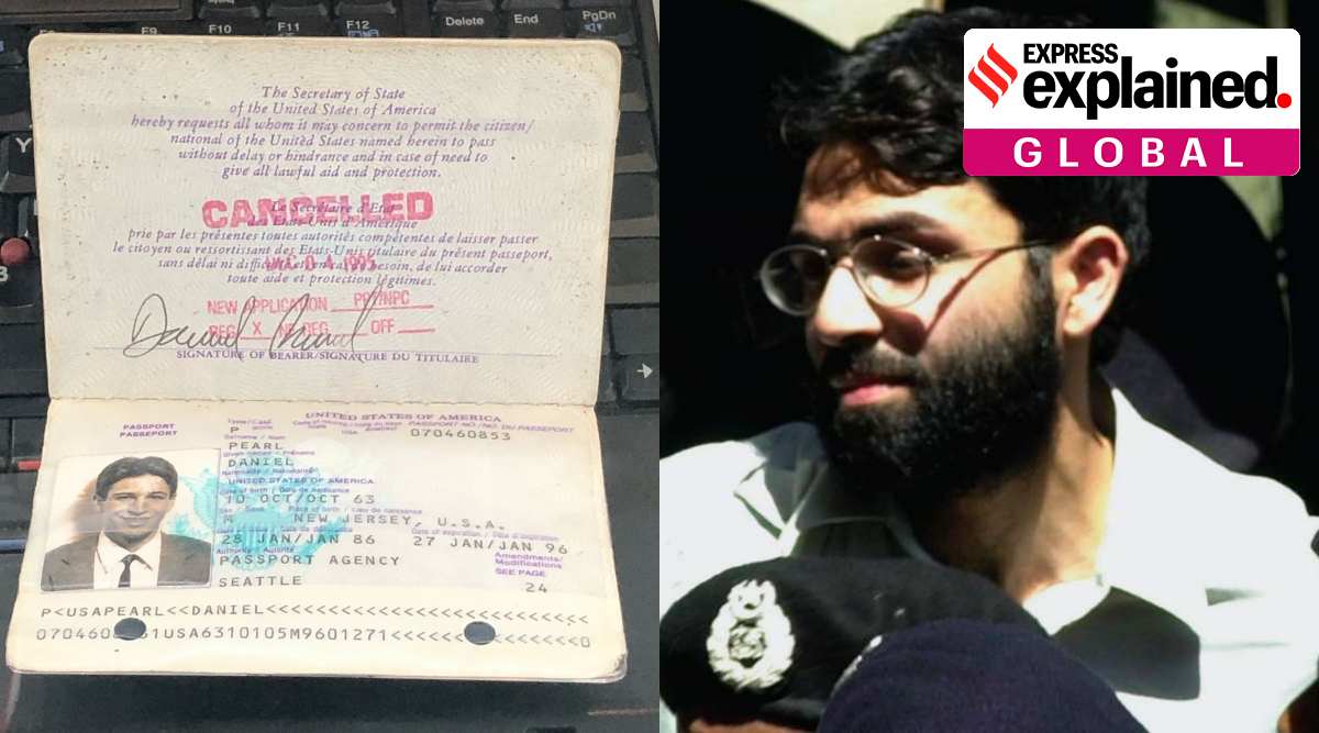 Passport of Daniel Pearl and an AP file photo of Omar Sheikh.