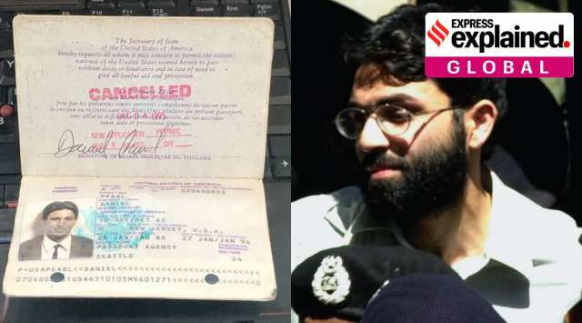 Passport of Daniel Pearl and an AP file photo of Omar Sheikh.