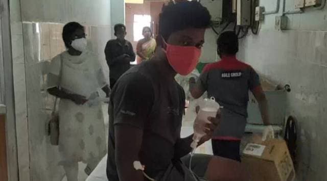A youth receiving treatment at the Eluru Government Hospital. (Source: ANI)