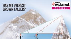 Mount Everest, Height of Mount Everest, Everest new height, Everest measurement, Indian Express