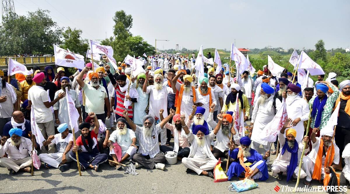 farmers protests, Ugrahan rights rally, farm protests, Joginder Singh Ugrahan, activist poster rally, fARM LAWS, Chandigarh news, Punjab news, Indian express news