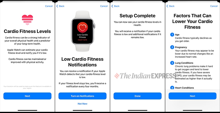 Apple Watch now monitors cardio fitness Here s how to set up the feature Technology News The Indian Express