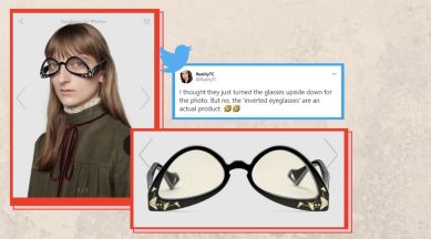 pumpe vedholdende her Netizens poke fun at luxury brand after they sell 'inverted' sunglasses for  over Rs 45,000 | Trending News,The Indian Express